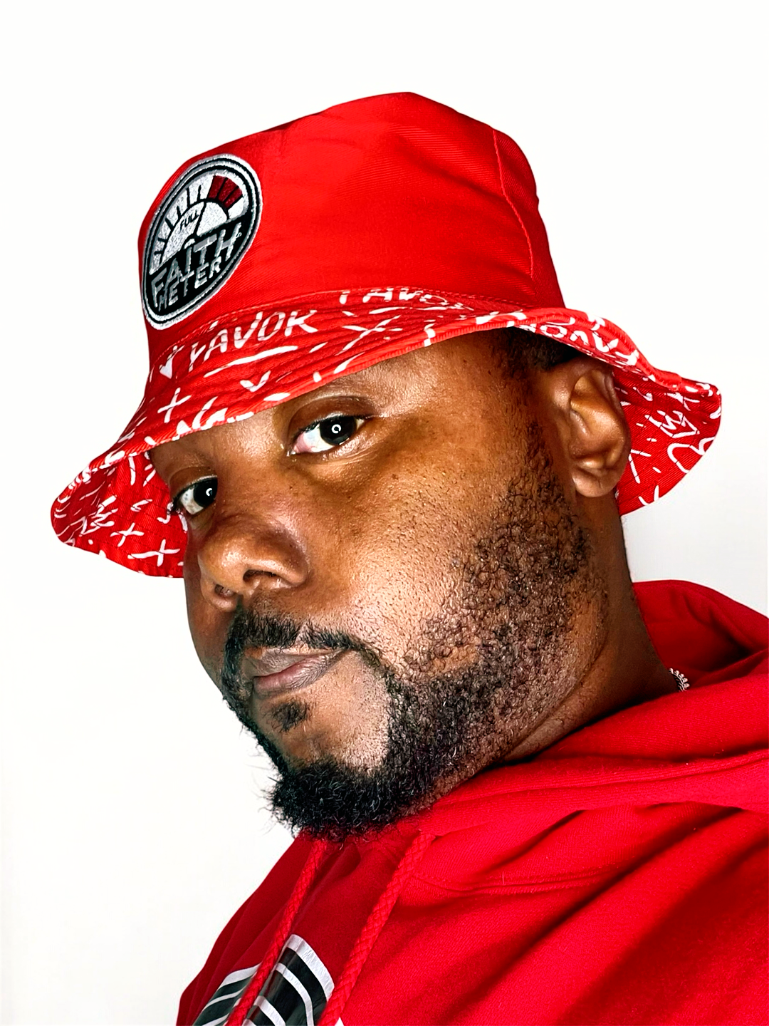 Faith Meter - Red Bucket Hat ( Reversible)