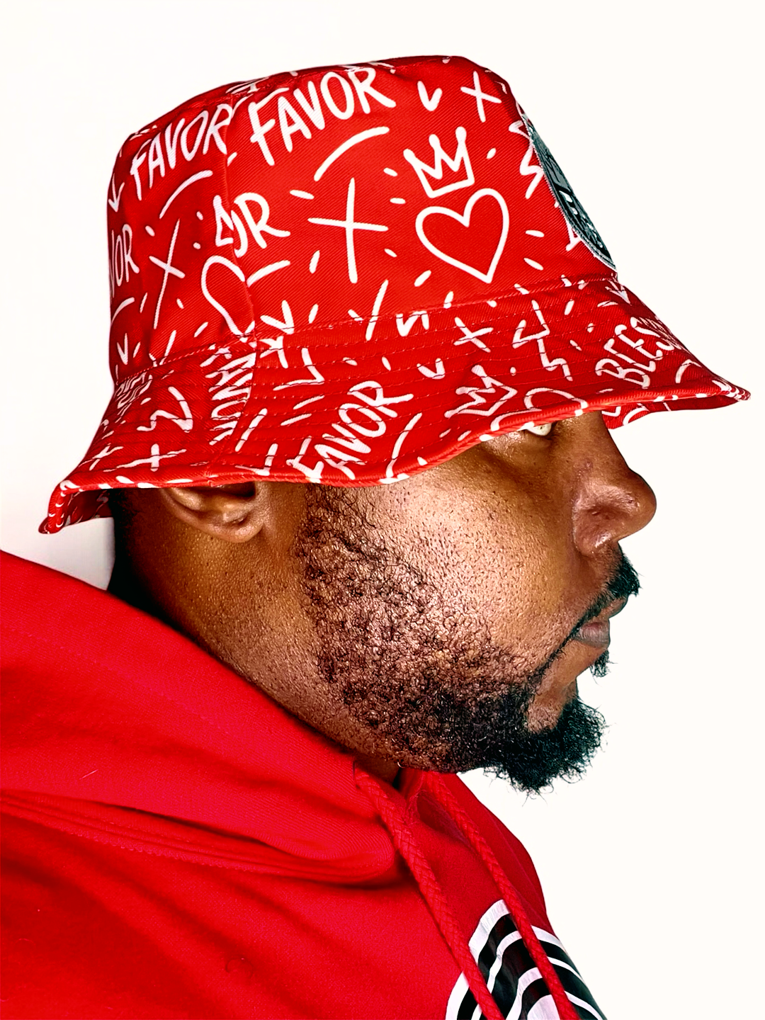 Faith Meter -  Red Bucket Hat ( Reversible)